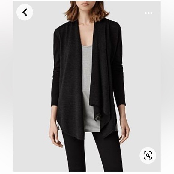 AllSaints Spitalfields Wendell Cardigan Sweater in Black 14 - Picture 1 of 12